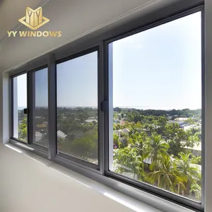 YY facciate moderne finestre scorrevoli in alluminio per interni antifurto di Design americano finestre scorrevoli in alluminio per hotel