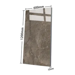 Мраморная ванная комната коричневая гостиничная керамическая 600x1200 Глянцевая настенная плитка Китай 3D полированный Глазурованный фарфор напольная плитка гранит