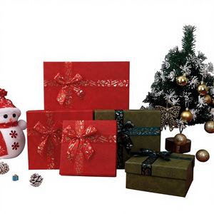 Nueva Caja de Regalo Navideña, Caja de Embalaje Rectangular Grande de Cartón con Tapa de Cielo y <span class=keywords><strong>Tierra</strong></span>, Cinta para Dulces para Nochebuena - Product Image 1