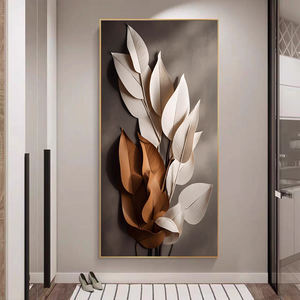 Peinture <span class=keywords><strong>d</strong></span>écorative murale moderne <span class=keywords><strong>de</strong></span> luxe en forme <span class=keywords><strong>de</strong></span> feuille, taille personnalisée, grande taille carrée, art <span class=keywords><strong>d</strong></span>éco, revêtement en PVC noir, vente en gros <span class=keywords><strong>d</strong></span>'usine - Product Image 4