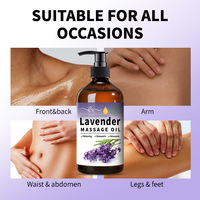 Huile Essentielle de Lavande 500ml en Gros, Huile de Massage Biodégradable Écologique à la Glycérine pour Hommes, Huile Corporelle Hydratante pour la Peau