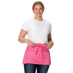 Tablier court personnalisé avec logo, poches latérales, pour restaurant, cuisine, café, bistrot, uniforme unisexe, vente en gros - Product Image 2