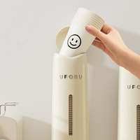 Distributeur de gobelets auto-adhésif mural en plastique ABS, pour plantes en osier, pour gobelets jetables en papier, idéal pour la salle de bain