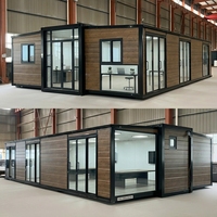 Maison conteneur modulaire extensible prête à l'emploi, portable, préfabriquée, avec cuisine, chambre, bureau, en panneaux sandwich