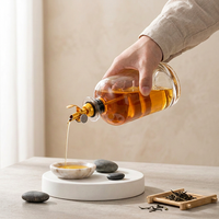 Ensemble de bouteilles en verre cristal blanc de 350 ml et 500 ml pour huile et vinaigre, distributeur de sirop de café, bouteille en verre avec boîte
