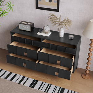 Moderne Simple Noir <span class=keywords><strong>Bois</strong></span> Massif Minimaliste Chambre à coucher Salon Buffet Commode de Rangement Armoire d'Entrée - Product Image 3