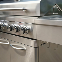 Cuisine extérieure modulaire de luxe en acier inoxydable, accessoires pour barbecue, barbecue à gaz, petits barbecues commerciaux