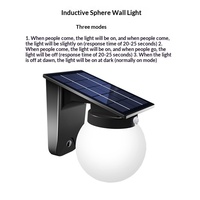 Lámpara LED Solar de Pared con Sensor de Movimiento, Impermeable para Exteriores, para Jardín, Patio y Terraza de Villa, con 2 Años de Garantía
