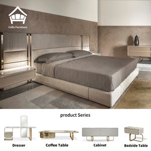 <span class=keywords><strong>Lit</strong></span> double de chambre principale grand <span class=keywords><strong>écran</strong></span> <span class=keywords><strong>avec</strong></span> armoire intégrée, tête de <span class=keywords><strong>lit</strong></span> rembourrée, <span class=keywords><strong>lit</strong></span> de mariage en cuir haut de gamme pour villa - Product Image 1