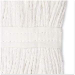 Têtes de balai serpillère humide Boardwalk 224CCT Premium à extrémité coupée, 24 oz, en coton, rectangulaires, pour balai essoreur, avec panier en plastique blanc, enveloppement manuel, pour la maison - Product Image 5