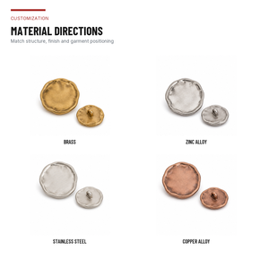 Boutons Rich Button écologiques en laiton et alliage de zinc, décoratifs (face et dos), attaches pour vêtements (costumes, vestes, manteaux) - Product Image 3