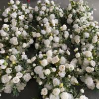 Guirlande de fleurs artificielles T-FT113, très vendue, grande couronne florale blanche de 60 cm de diamètre, centre de table pour mariage et banquet