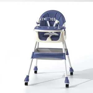 Four Models Multifunction Collapsible High Chair Baby Feeding Children Kids' Chair Plastic Modern School Table and Chair