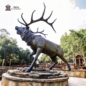 Trevi Ngoài Trời Công Viên Trang Trí Sống Động Như Thật Bền Động Vật Hoang Dã Điêu Khắc Cuộc Sống Kích Thước Bằng Đồng Roaring Hươu Bức Tượng Thương Mại Cho Bán - Product Image 1