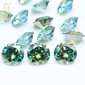 Moissanite Sciolta da 1,0 ct Taglio Rotondo 1 mm - 3,0 mm All'ingrosso, Gemma per Gioielli Fai da Te Colore Blu-Verde, Piccola Pietra di Moissanite Simil Diamante - Product Image 3