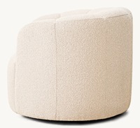 Chaise d'appoint de loisirs confortable de style nordique fauteuil pivotant rond en tissu rembourré pour canapé simple
