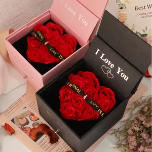 Nouvelles Idées de Produits Grande Boîte à Bijoux en Forme de Coeur en Fleur de Rose, 9 Pièces - Product Image 4