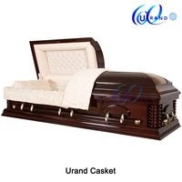Suministros Funerarios al por Mayor, Ataúd de Madera, Ataúd de Madera Maciza de Roble Rojo Americano para Funerales