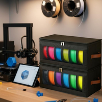 Boîte de rangement pliable pour filament d'imprimante 3D, capacité de 6 bobines de 1 kg (PLA, PETG), fenêtre transparente, étanche, durable, organisateur de filament