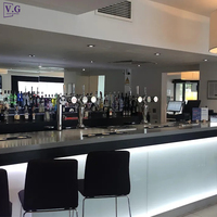 Comptoir de bar haut de gamme personnalisé, droit, facile à nettoyer, remplaçable, avec éclairage LED pour restaurant, bar et club