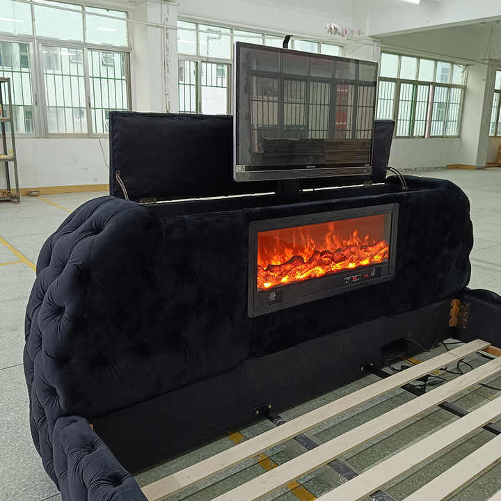 Modern Luxury Bedroom Furniture Set Super King Bed With TV Motorized ...