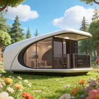 Casa Capsula Spaziale Prefabbricata Professionale, Modulo Abitativo a Forma di Dirigibile, Casa Container Modulare per Ufficio
