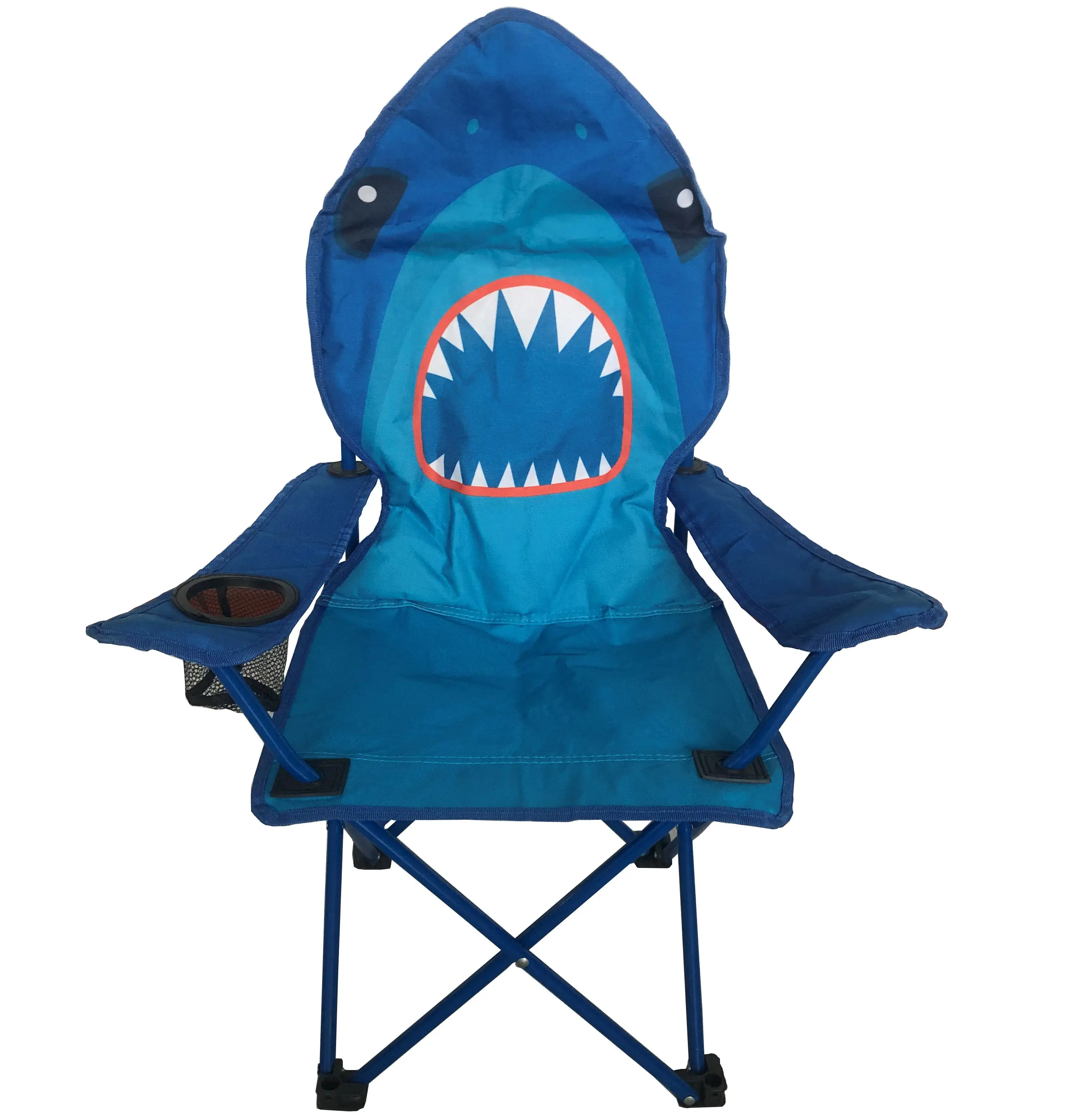 소형 휴대용 안전 멋진 만화 디자인 상어 유니콘 페인트 패딩 접는 캠핑 의자 팔걸이