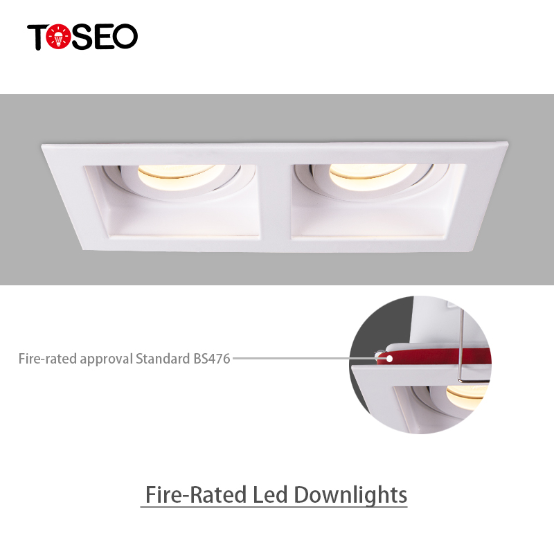 Hotel Ceiling Light Fixture Led Spotlight Fire Rated Led Recessed Double Head Gu10