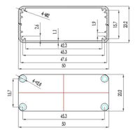 Boîtier de contrôle en aluminium extrudé OEM 80*50*20mm, anodisé, pour système embarqué, dispositif IoT Edge, contrôleur de bâtiment intelligent, IP54