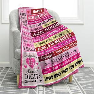 Couverture en flanelle avec citations d'anniversaire, couverture de sieste légère et respirante pour lit, canapé, fauteuil, impression personnalisée OEM ODM - Product Image 5