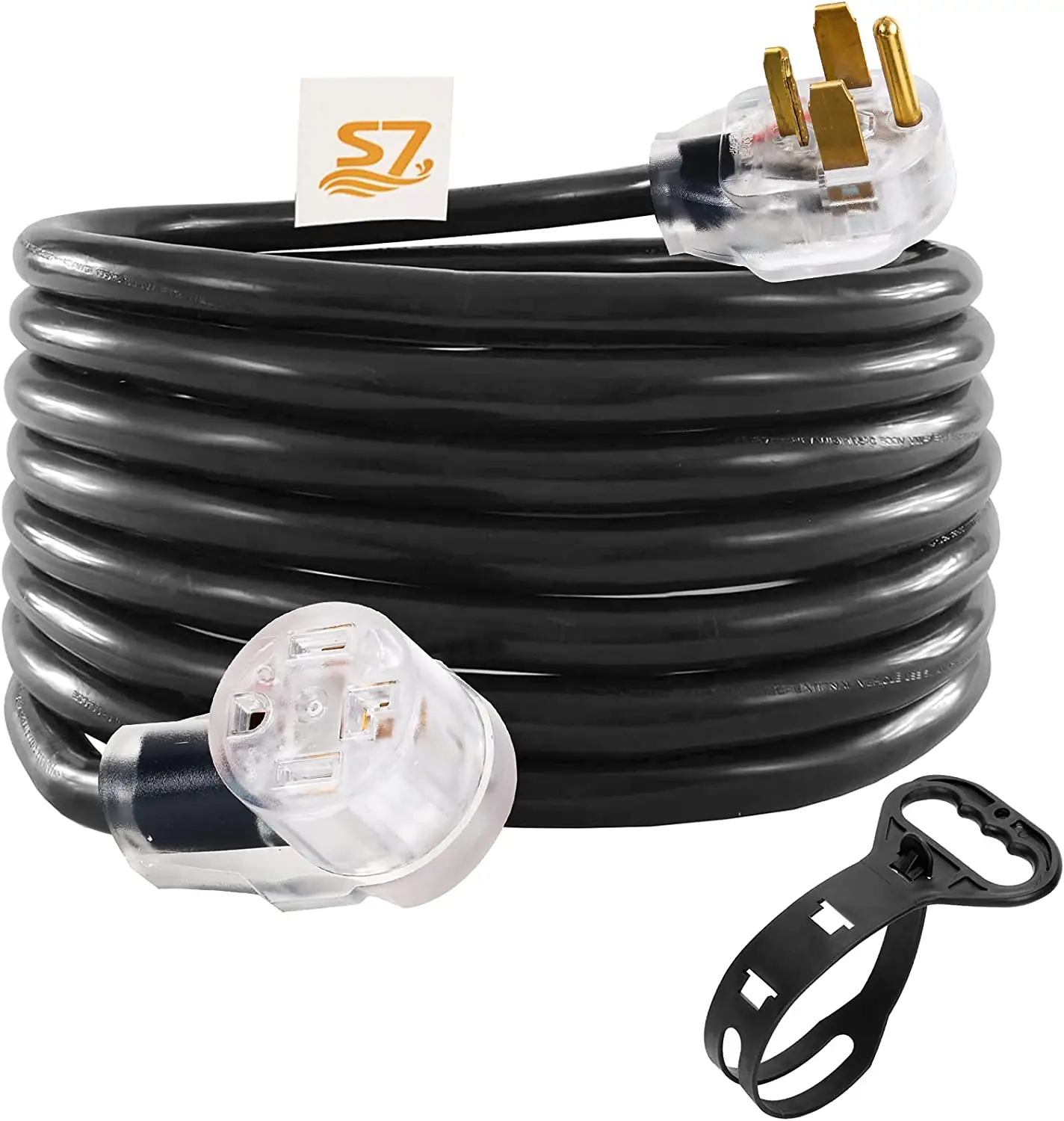 25 Feet 30 Amp NEMA 14-30P to 14-30R, 4 Prong Dryer/EV Extension Cord,125V/250V STW 10 Gauge