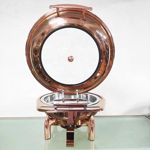 <span class=keywords><strong>Ristorante</strong></span> self-service chiosco inserti traforati piatti rotondi con coperchio in vetro placcato oro rosa per feste città scalpore piatti - Product Image 5