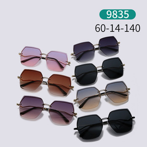 Rimless <b>Sunglasses</b> Metal Frame UV400 Protection <b>Gradient</b> Lens Unisex Fashion Street Style - Product Image 3