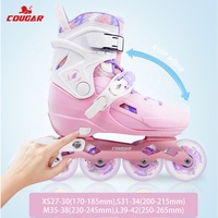 Chaussures de roller en ligne réglables OEM ODM avec logo personnalisé MZS319 pour garçons, filles, enfants, skateurs professionnels avec roulements ABEC-7