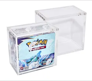 Juego de cartas de una pieza personalizado de alta calidad caja de refuerzo de pokemon acrílico transparente caja de refuerzo de tarjetas de pokemon
