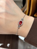 18K Gold IGI Labor-gezüchtetes Ovales Halo-Kettenarmband 14,69g 999 Reinheit Feiner Schmuck Großhandel