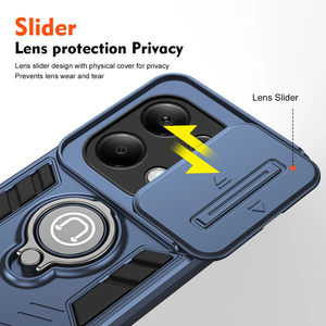 Armor Camshied cubierta de lente deslizante a prueba de golpes para Xiaomi Redmi 13 A3 Note13 4G Note 13 <span class=keywords><strong>Pro</strong></span> Plus 5G anillo soporte magnético funda - Product Image 3