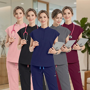 ชุดยูนิฟอร์มสครับคุณภาพสูง ยืดได้ 4 ทิศทาง ระบายอากาศได้ดี ผลิตจากโพลีเอสเตอร์/เรยอน/สแปนเด็กซ์  รับสกรีนโลโก้สำหรับใช้ในโรงพยาบาล เหมาะสำหรับทุกคน - Product Image 1