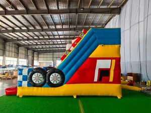 Vente Flash : Toboggan Gonflable <span class=keywords><strong>Voiture</strong></span> de Course, Château Gonflable Durable pour Fêtes d'<span class=keywords><strong>Anniversaire</strong></span> d'Enfants, <span class=keywords><strong>Location</strong></span> pour Parcs d'Attractions et Événements - Product Image 4