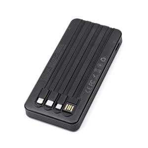 NCC DY-0802 Banco de energía de 10000 mAh y 10 W con cable, negro - Product Image 1