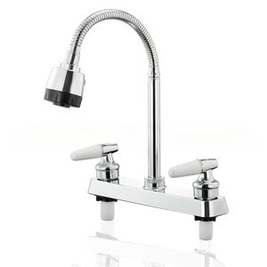 Grifo moderno de doble manija giratorio de 360 grados con interfaz dual para el hogar, cocina, fregadero de cocina, grifo mezclador para cocina de <span class=keywords><strong>Amazon</strong></span> - Product Image 1