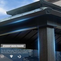 [Stok AS] Kanopi Panggangan Patio Hardtop 6x10FT Dengan 2 Kabinet Penyimpanan dan Pengait Plafon Pengiriman Domestik AS 1 Buah MOQ