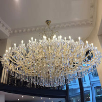 Lustre suspendu en cristal Theresa, grand, doré, moderne et luxueux, pour hôtel, mariage, décoration de salon, plafond, maison