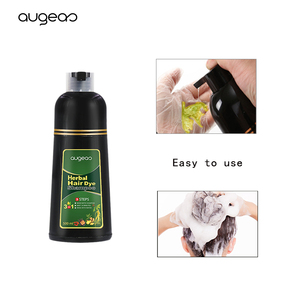 In Stock Wholesale 500ML Augeas Hair Color 3 in 1 Permanent Brown Organic Herbal <b>Black</b> Hair Dye Shampoo - Product Image 4