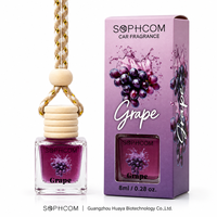 Diffuseur d'arômes pour voiture 8 ml, flacon en verre avec bouchon en bois, à suspendre au rétroviseur, pour huiles essentielles, coffret cadeau