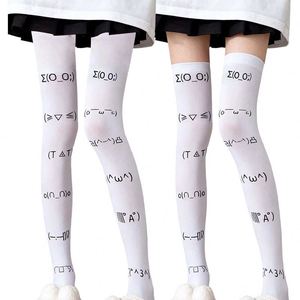 <span class=keywords><strong>Collant</strong></span> da donna con stampa anime, bianchi trasparenti, in nylon ad alta elasticità, modellanti per le <span class=keywords><strong>gambe</strong></span>, stile ragazza dolce, per cosplay - Product Image 1