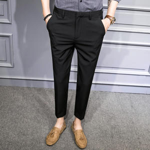 Vente chaude hommes affaires mince neuf points pantalon été Anti-rides jambe droite sens avancé pantalons décontractés hommes - Product Image 6