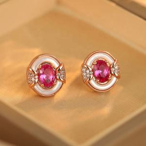 Fritillaria ธรรมชาติสีขาวทับทิมต่างหูเพทายสีแดงย้อนยุคหรูหราทันสมัยชุบทองอเนกประสงค์ทันสมัยทันสมัยทันสมัยทันสมัยทันสมัย - Product Image 1