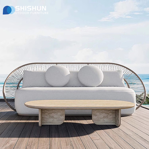 Aleación de aluminio para exteriores, jardín y patio, cuerda tejida a mano, sofá, terraza, sofá, juego de muebles de interior - Product Image 1