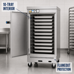 Cuisinière à vapeur professionnelle à gaz 10 bacs, GPL/Gaz naturel, pour restaurants, hôtels, traiteurs et cuisines commerciales - Product Image 3